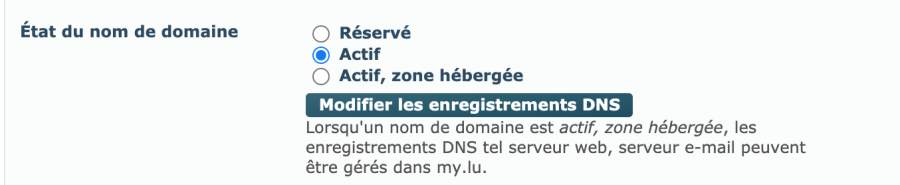 Printscreen, option état du domaine actif